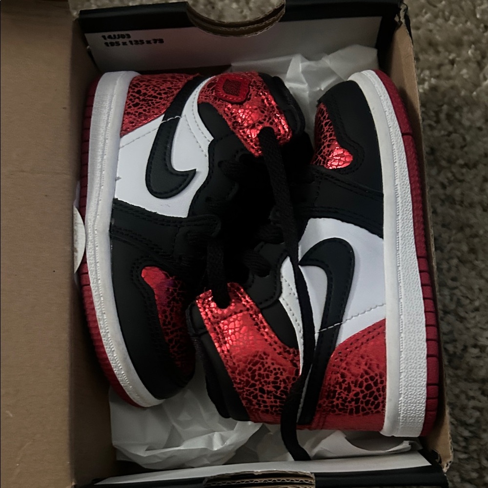 TD High-Top 1s Red, Black & White